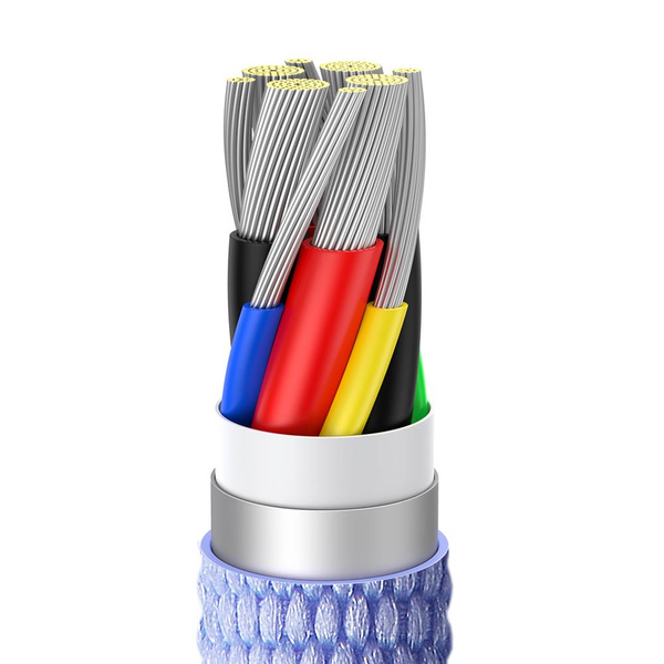 Kabel Baseus CAJY000705 USB-C - USB-C PD QC 100W 5A 480Mb/s 2m - fioletowy