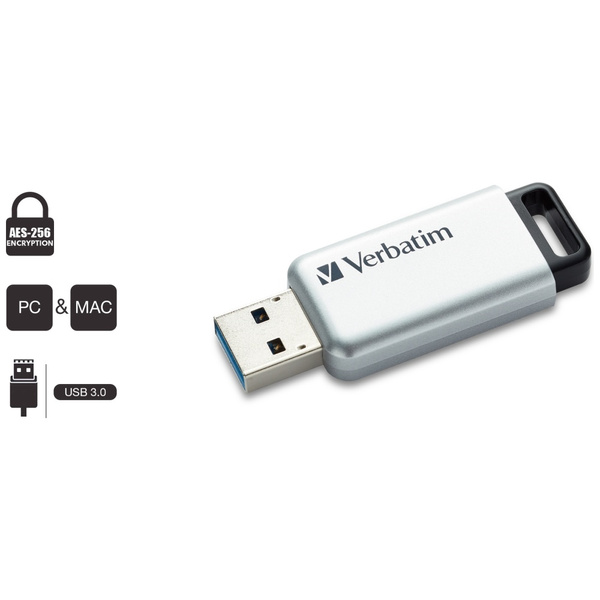 Pendrive Verbatim Secure Pro 32GB USB    3.2 Gen 1 srebrny 98665