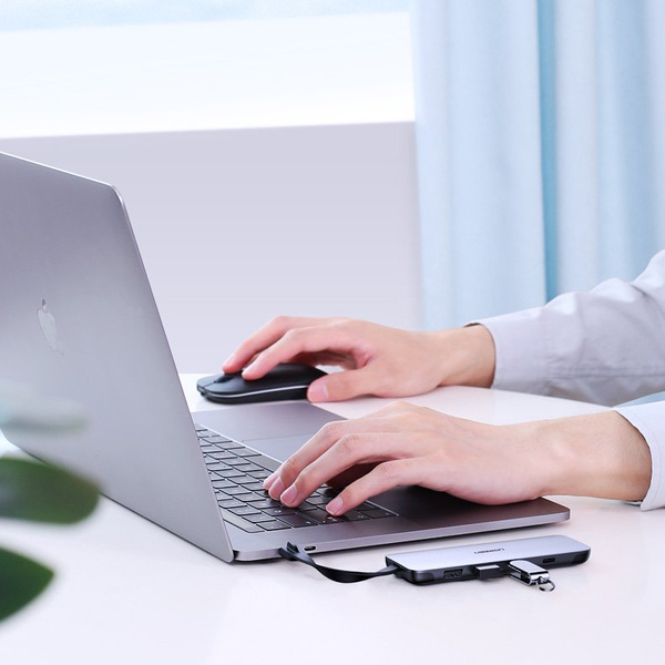 UGREEN 5IN1 MULTI-FUNCTIONAL HUB USB TYPE C - HDMI / 3X USB 3.2 GEN 1 (5 GBPS) / USB TYPE C POWER DELIVERY 100 W 20 V 5 A GRAY (70408 CM285)