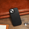 iCarer CE Oil Wax Premium Leather Folio Case skórzane etui iPhone 14 Plus z klapką magnetyczne MagSafe czarny (AKI14220707-BK)