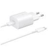 Samsung 25W EP-TA800EWE USB-C wall charger with Samsung EP-DA705BWE USB-C / USB-C cable replacement packaging - white
