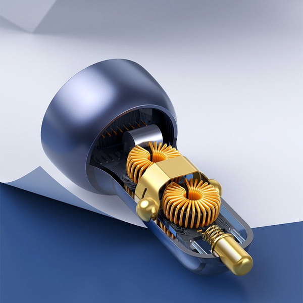 Baseus USB / USB Type C car charger 65 W 5 A SCP Quick Charge 4.0+ Power Delivery 3.0 LCD screen transparent (CCKX-C0A)