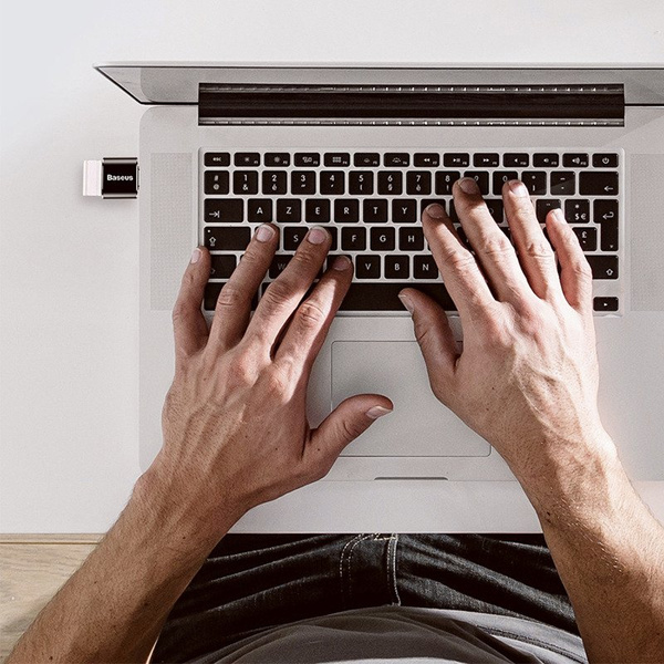 BASEUS USB TO USB TYPE-C ADAPTER 2.4A (BLACK)