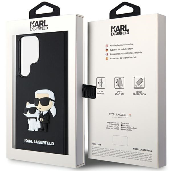 KARL LAGERFELD KLHCS24L3DRKCNK S24 ULTRA S928 CZARNY/BLACK HARDCASE 3D RUBBER KARL&CHOUPETTE
