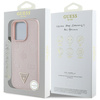 Etui Guess Grained Hot Stamp Peony       Triangle Logo MagSafe do iPhone 16 Pro Max różowy