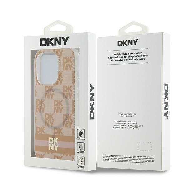 DKNY DKHMP13LHCPTSP iPhone 13 Pro / 136.1" różowy/pink hardcase IML Checkered Mono Pattern & Printed Stripes MagSafe
