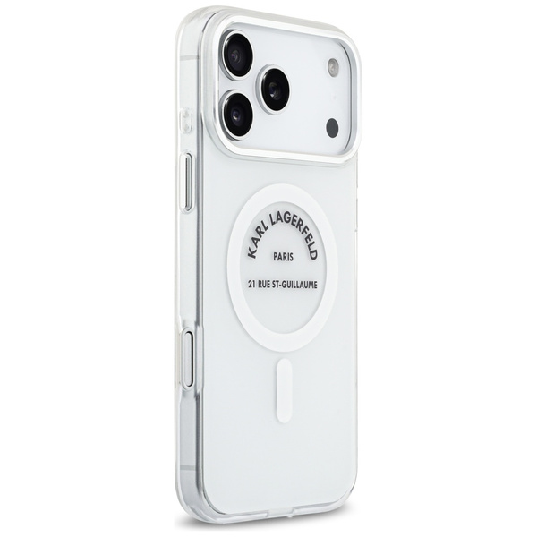 Etui Karl Lagerfeld IML Karl RSG Logo    MagSafe do iPhone 17 Pro Max przezroczysty