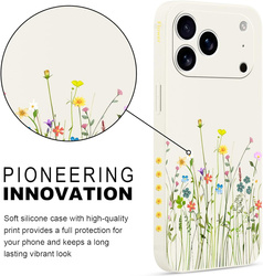 Pnakqil Iphone 17 Air Case Flowers White