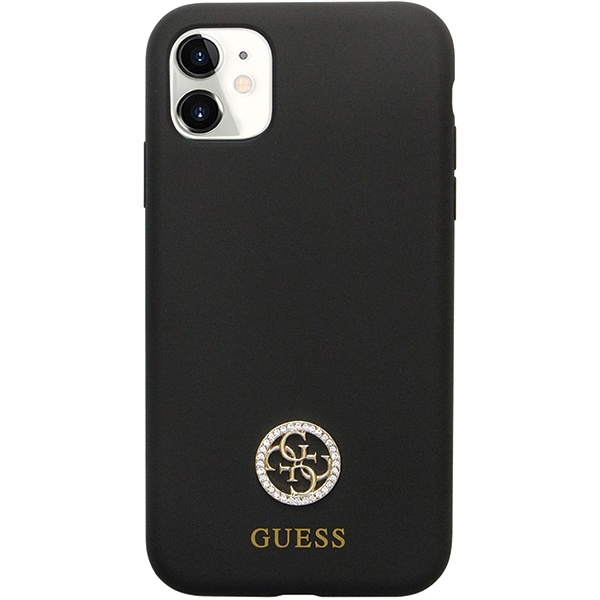 Guess GUHCN614DGPK iPhone 11 / Xr 6.1"czarny/black hardcase Silicone Logo Strass 4G
