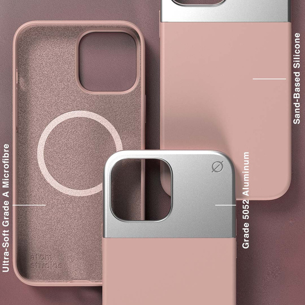 ATOM STUDIOS ETUI SPLIT SILICONE MAGSAFE IPHONE 13 PRO RÓŻOWY