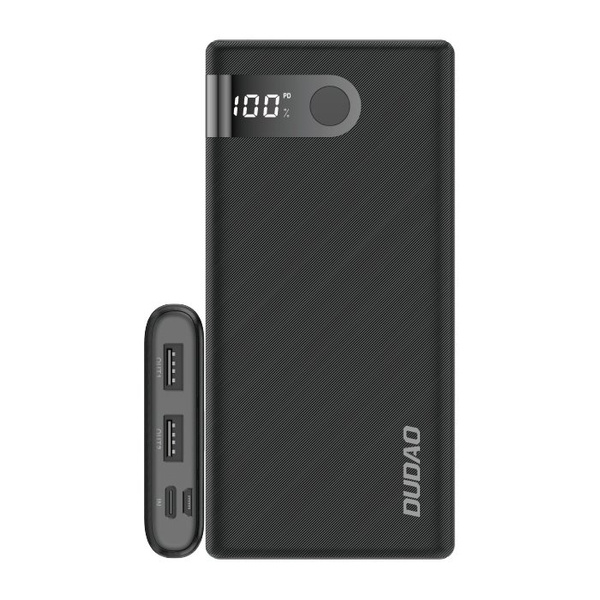 Dudao powerbank 10000 mAh 2x USB / USB Typ C / micro USB 2 A z ekranem LED biały (K9Pro-01)