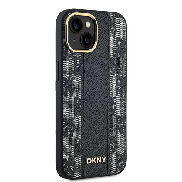 DKNY DKHMP14SPCPVSLK iPhone 14 / 15 / 136.1" czarny/black hardcase Leather Checkered Mono Pattern MagSafe