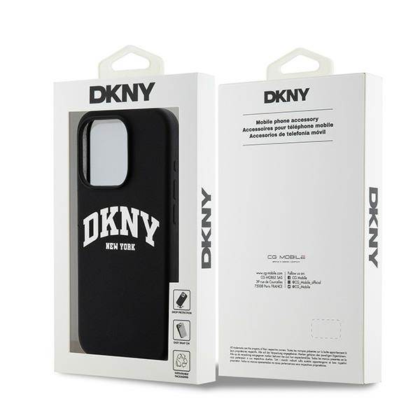 DKNY DKHMP15LSNYACH iPhone 15 Pro6.1" czarny/black hardcase Liquid Silicone White Printed Logo MagSafe