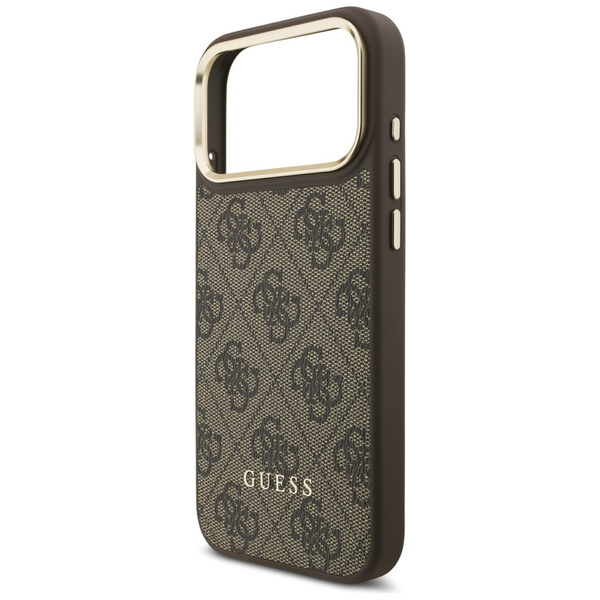 Etui Guess 4G z portfelem Magsafe do     iPhone 17 Pro Max brązowy