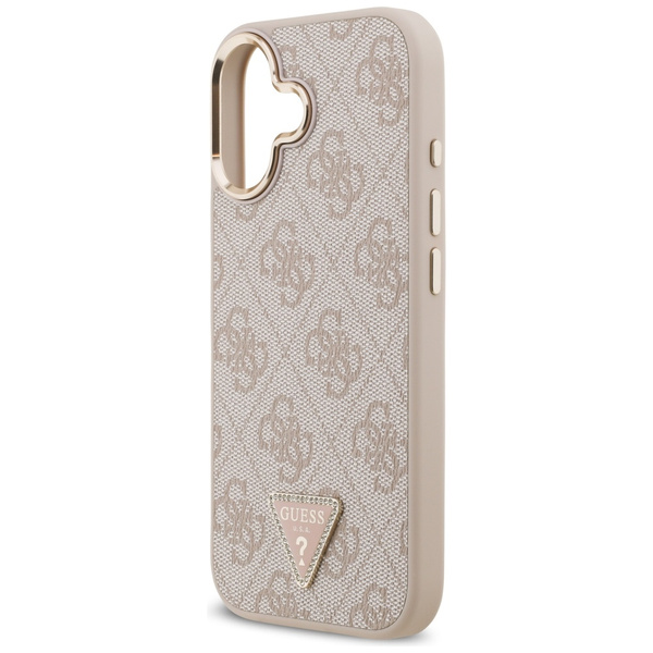 Etui Guess 4G Triangle Logo MagSafe do   iPhone 17 różowy złoty