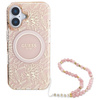 Guess GUHMP16SHCPOFPP iPhone 166.1" różowy/pink hardcase IML Flowers Allover Electro With Pearl Strap MagSafe