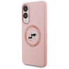 Etui Karl Lagerfeld Silicone Double      Heads And Circle MagSafe do Samsung Galaxy S25 Edge różowy