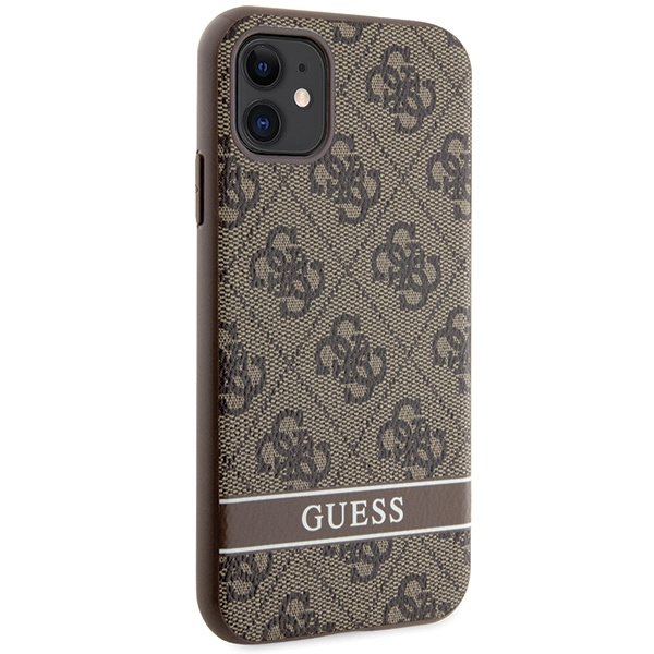 Guess GUHCN61P4SNW iPhone 11 / Xrbrązowy/brown hardcase 4G Stripe