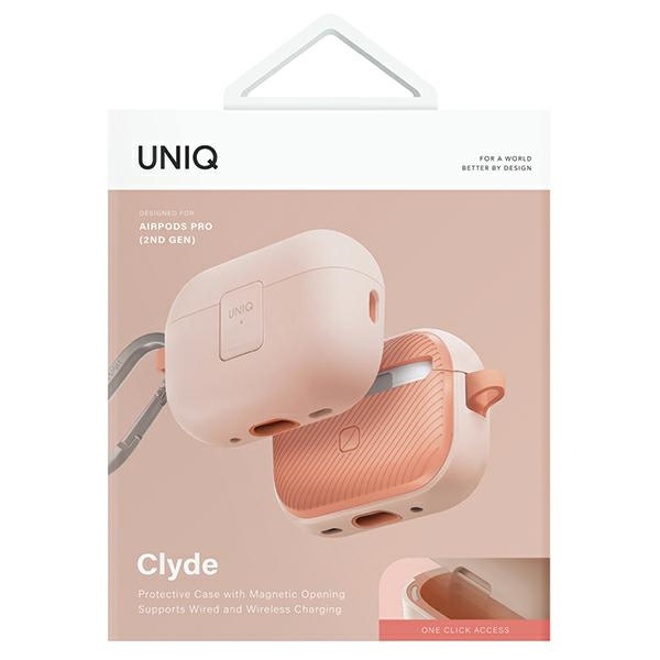 UNIQ etui Clyde Lock Case AirPods Pro 2(2022/2023) pudroworóżowy-różowy/light pink-crepe pink
