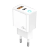 JELLICO ładowarka sieciowa EU11 PD 20W 1xUSB-C + 1xUSB QC3.0 + kabel USB-C - Lightning Biały