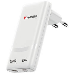 Ładowarka sieciowa Verbatim Fold n Go GaN 65W biały 32355