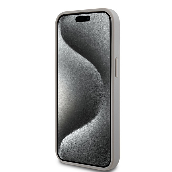 DKNY DKHCP15SPRTHSLE iPhone 15 / 14 / 136.1" beżowy/beige hardcase Leather Mono Stripe & Metal Logo