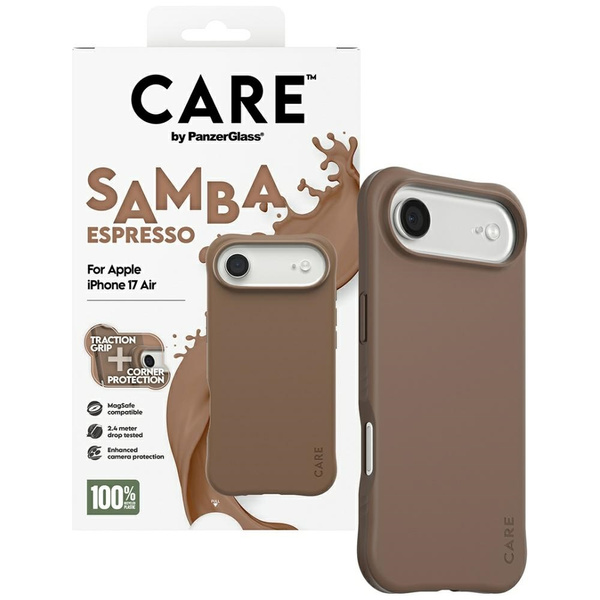 Etui CARE by PanzerGlass Fashionable     Samba MagSafe do iPhone Air espresso