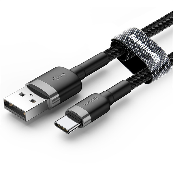 Kabel Baseus Cafule Cable USB-A / USB-C QC3.0 2A 3m - szaro-czarny