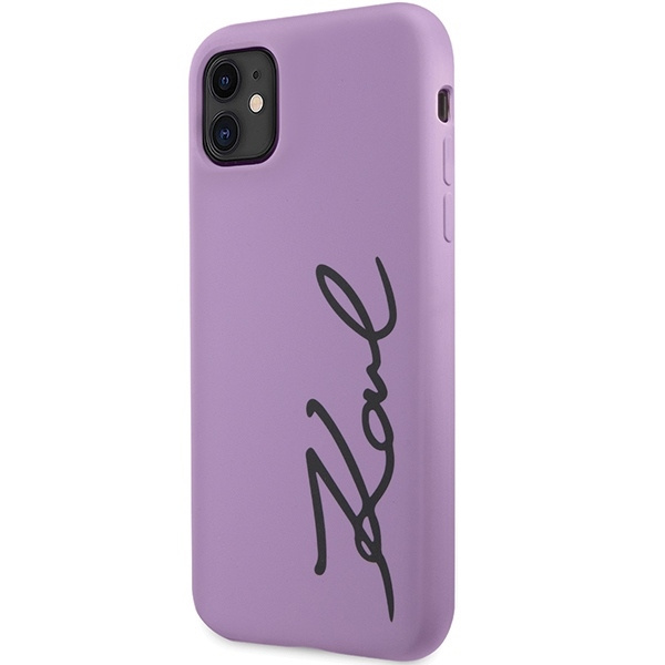 Etui Karl Lagerfeld Silicone Signature na iPhone 11 / Xr - purpurowe