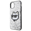 Etui Karl Lagerfeld Glitter Choupette Patch na iPhone 11 / Xr - srebrne