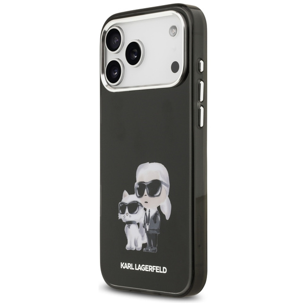 Etui Karl Lagerfeld IML Aquarelle Karl   & Choupette & Logo MagSafe do iPhone 17 Pro Max czarny