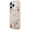 Etui Guess Grained Flowers Classic Logo  MagSafe do iPhone 17 Pro Max różowy