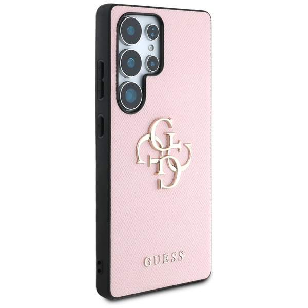 Etui Guess Grained Big 4G Logo Small     Classic Logo do Samsung Galaxy S25 Ultra różowy