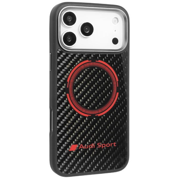 Etui Audi RSQ Carbon Fiber Sport Red     Circle MagSafe do iPhone 17 Pro Max czarny
