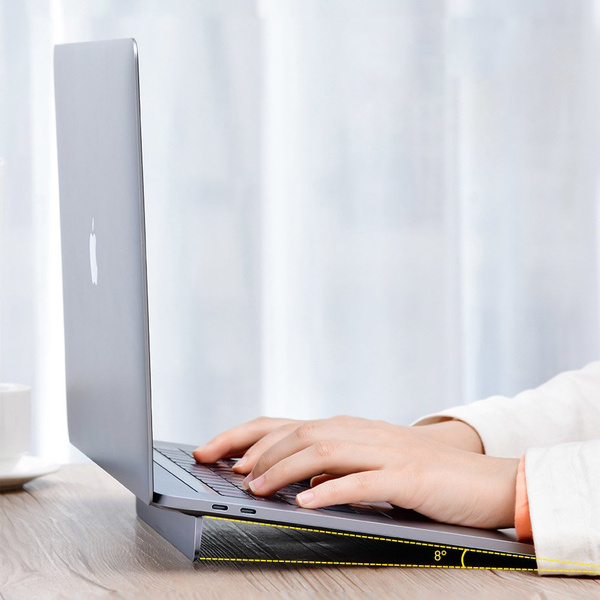 BASEUS SELF-ADHESIVE ALUMINUM LAPTOP STAND SLIM AND THIN DARK GRAY (SUZC-0G)