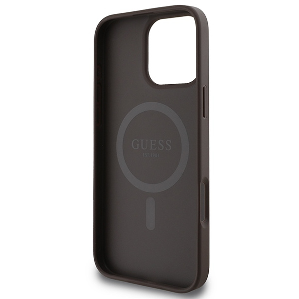 Guess GUHMP16XP4RPSW iPhone 16 Pro Max6.9" brązowy/brown hardcase 4G Printed Stripes MagSafe