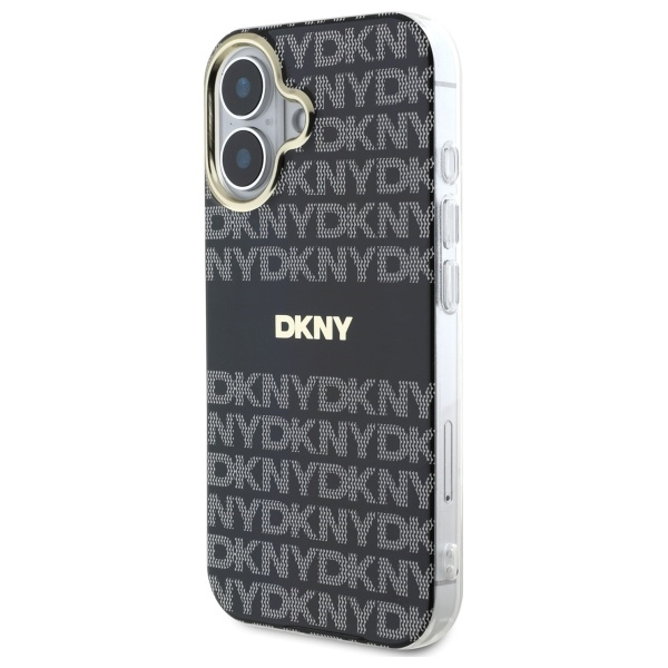 DKNY DKHMP16SHRHSEK iPhone 16 6.1"       czarny/black hardcase Repeat Texture Pattern With Stripe