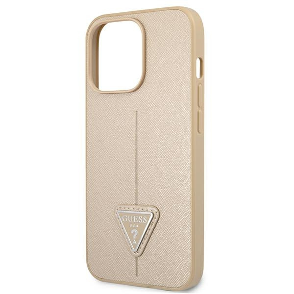Guess GUHCP13LPSATLE iPhone 13 Pro/ 13 6,1" beżowy/beige hardcase SaffianoTriangle Logo