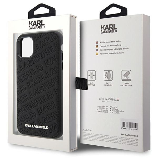 Etui Karl Lagerfeld Quilted K Pattern na iPhone 11 / Xr - czarne