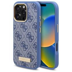 Guess GUHMP16LU4GPRB iPhone 16 Pro6.3" niebieski/blue hardcase 4G Logo Plate MagSafe