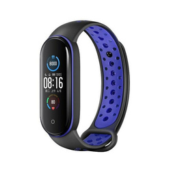 Beline pasek Design Mi Band 7/6/5 czarno-niebieski /black-blue