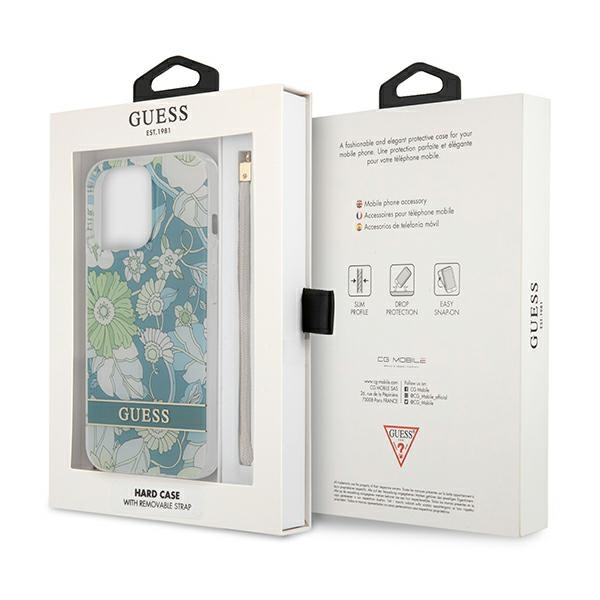 Guess GUHCP13XHFLSN iPhone 13 Pro Max6,7" zielony/green hardcase Flower Strap