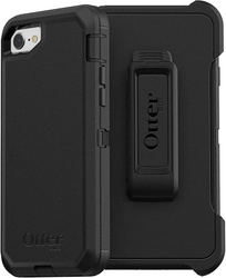 OtterBox iPhone SE 3rd & 2nd Gen, iPhone 8 & iPhone 7 Defender Series Case - Black, Rugged & Durable, with Port Protection, Includes Holster Clip Kickstand