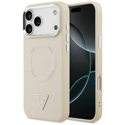 Etui Guess Triangle Logo MagSafe do      iPhone 17 Pro Max beżowy