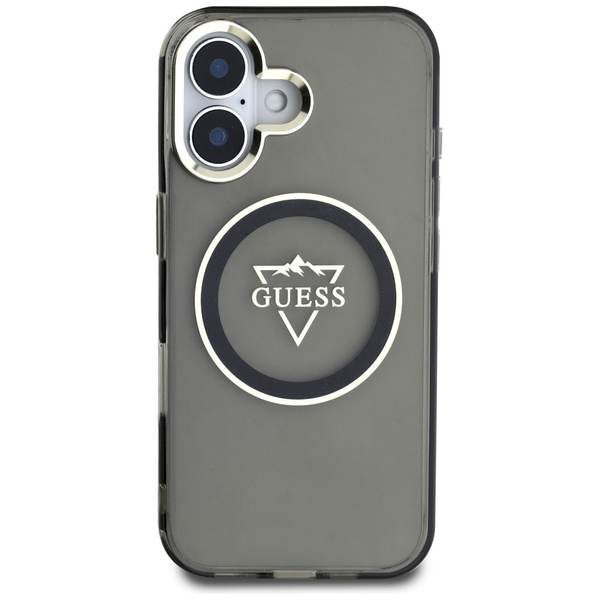 Etui Guess IML Metal Mountain Logo       MagSafe do iPhone 16 czarny