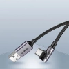 Kabel Ugreen US284 70255 USB-A (prosty) / USB-C (kątowy) 3A 3m - szary