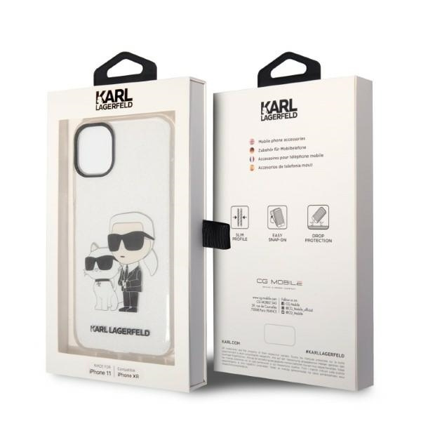KARL LAGERFELD KLHCN61HNKCTGT IPHONE 11 / XR 6.1 "TRANSPARENT HARDCASE GLITER KARL & CHUPETTE