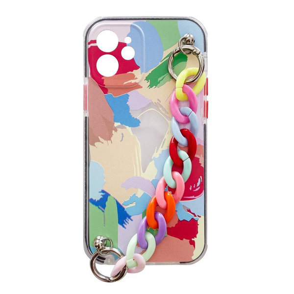 Color Chain Case żelowe elastyczne etui z łańcuchem łańcuszkiem zawieszką do Samsung Galaxy S20 FE 5G wielokolorowy (4)