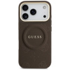 Etui Guess Peony Hot Stamp MagSafe do    iPhone 17 Pro brązowy