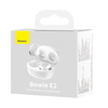 Baseus Bowie E2 bezprzewodowe słuchawki TWS Bluetooth 5.2 wodoodporne IP55 biały (NGTW090002)